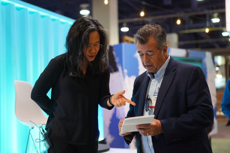 Attendees network at the BSC Lounge