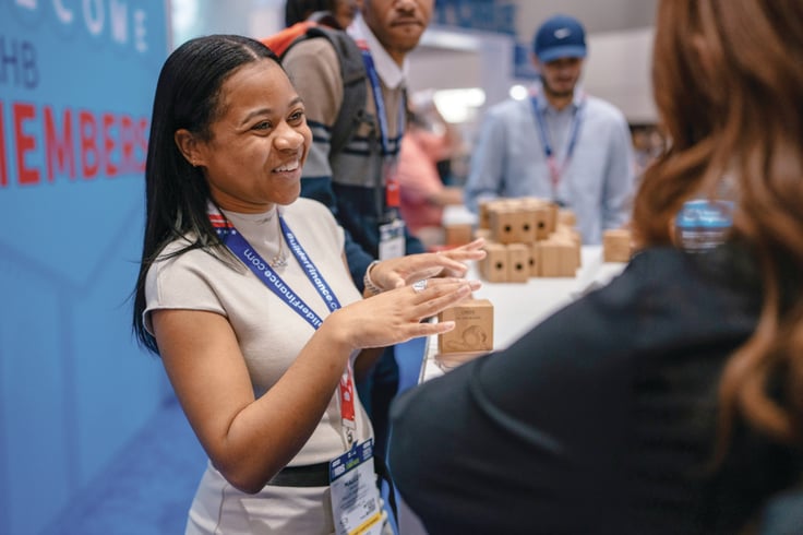 Building professionals talking in NAHB HQ