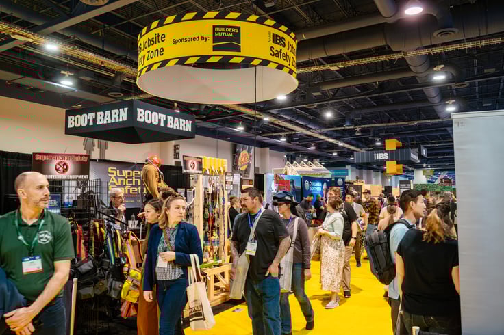 People talking in the IBS Jobsite Safety Zone